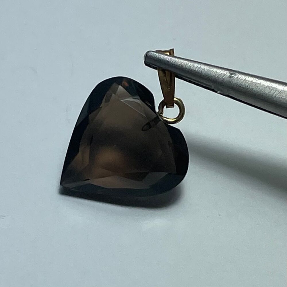 Smokey Quartz Heart Shape Pendants 8ct Weight Pack of 10